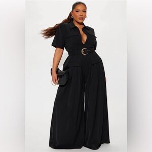 Fashion Nova The Opulent Life Crepe Jumpsuit - Black Size 3X